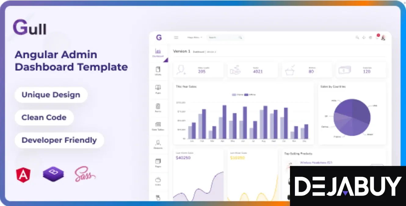 Gull - Angular 18+ Admin Dashboard Template