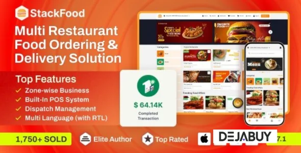 StackFood v7.9 - Multi Restaurant Food Delivery App with Laravel Admin and Restaurant Panel - nulled