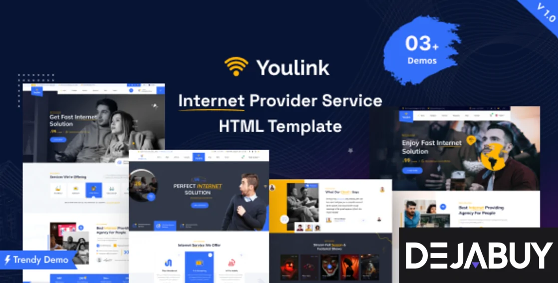 Youlink - Broadband & Internet Services HTML5 Template + RTL