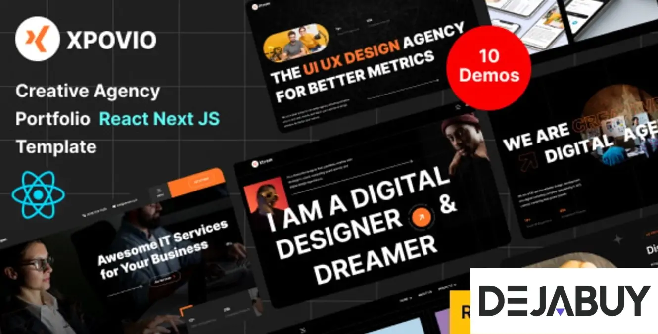 Xpovio- Digital Agency React Next Js Template + RTL